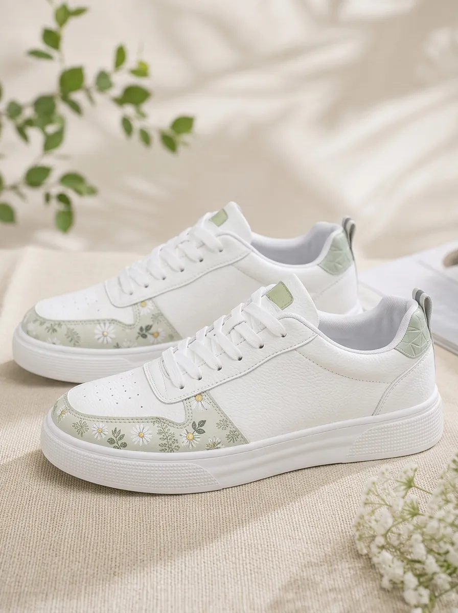 Men's Women's Floral Daisy Botanical Patterned Casual Skate Shoes