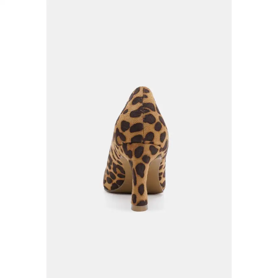 Faux Suede Leopard Point Toe Pumps