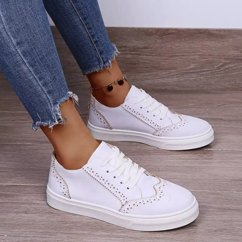 Modern Lace-Up Round Toe Sneakers