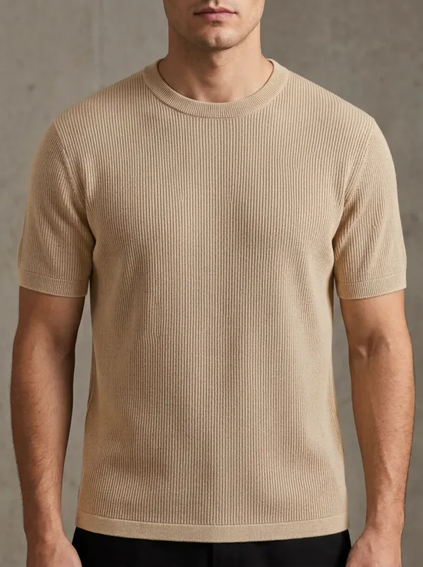 Modern Comfort-Look Men's Knit Crew-Neck T-Shirt