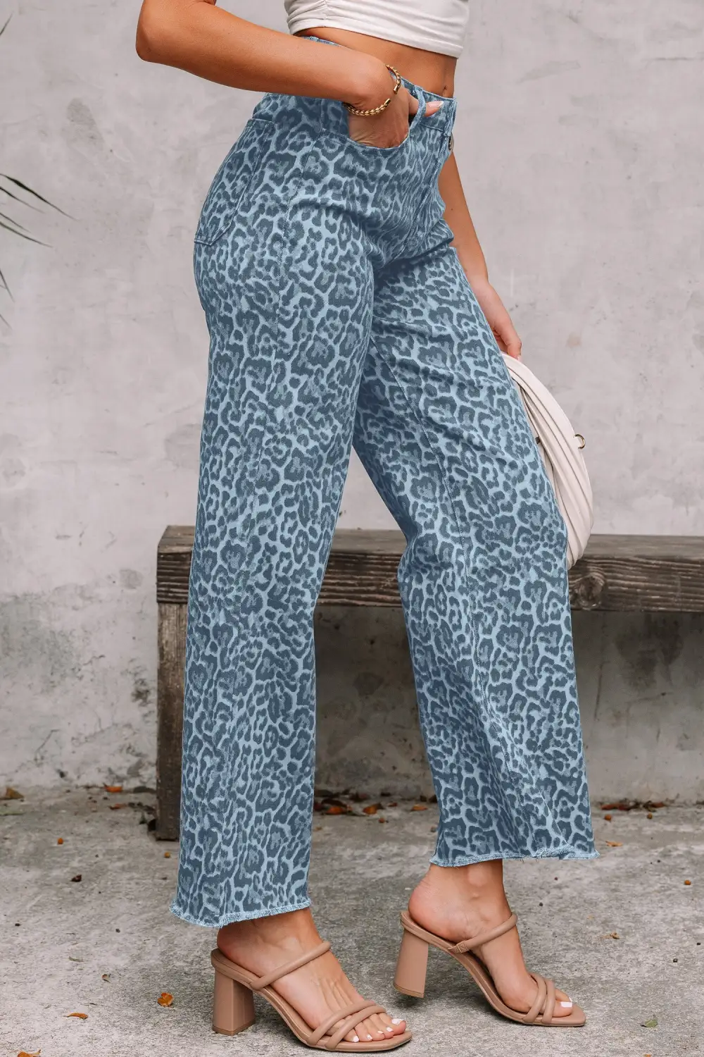Collared High Rise Denim Jeans
