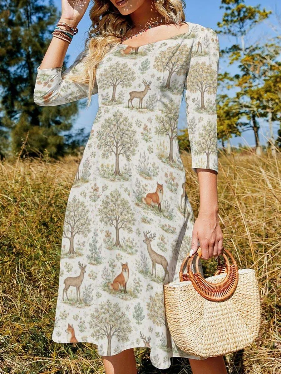 Woodland Animal Print Dress
