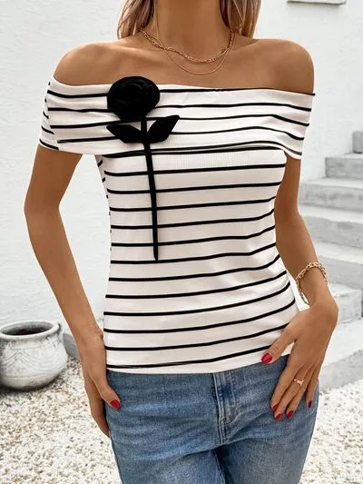 Refined Short-Sleeve Striped T-Shirt