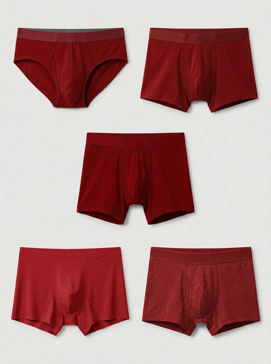 Men's Solid Color Breathable Cotton Boxer Briefs Set