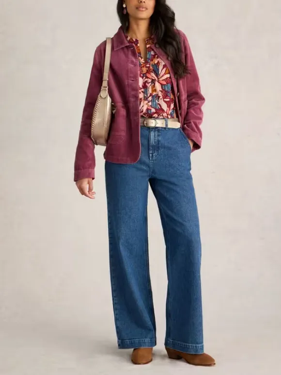 Cord Jacket In Dusty Pink