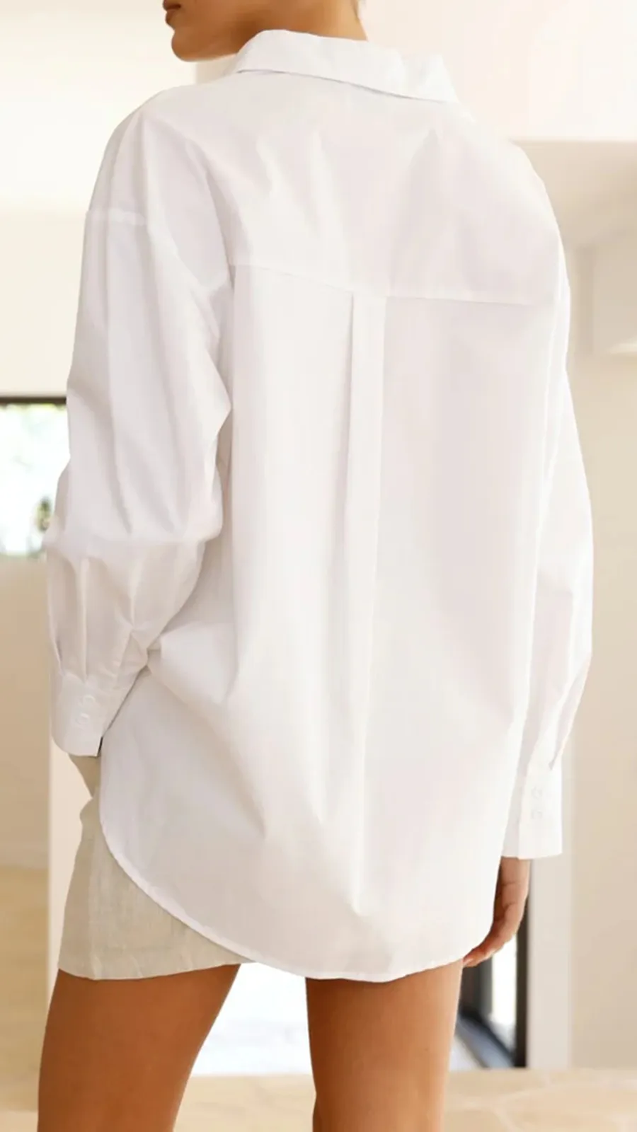 White Casual Loose Shirt