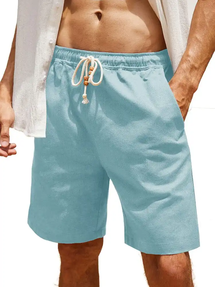 Men's Casual Elastic Waist Linen Casual Shorts