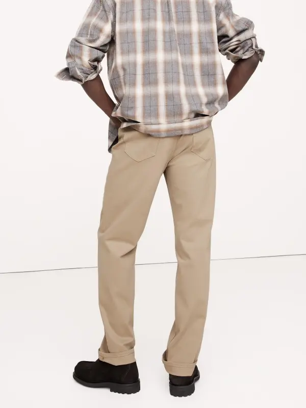 Men's Stylish Casual Straight Khaki Beige Trousers