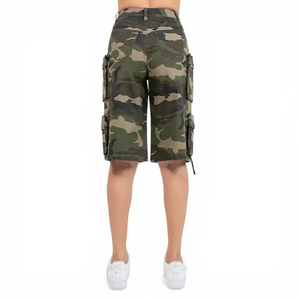 Multi-Pocket Denim Cargo Shorts