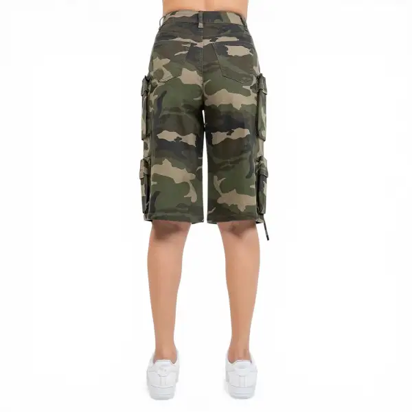 Multi-Pocket Denim Cargo Shorts
