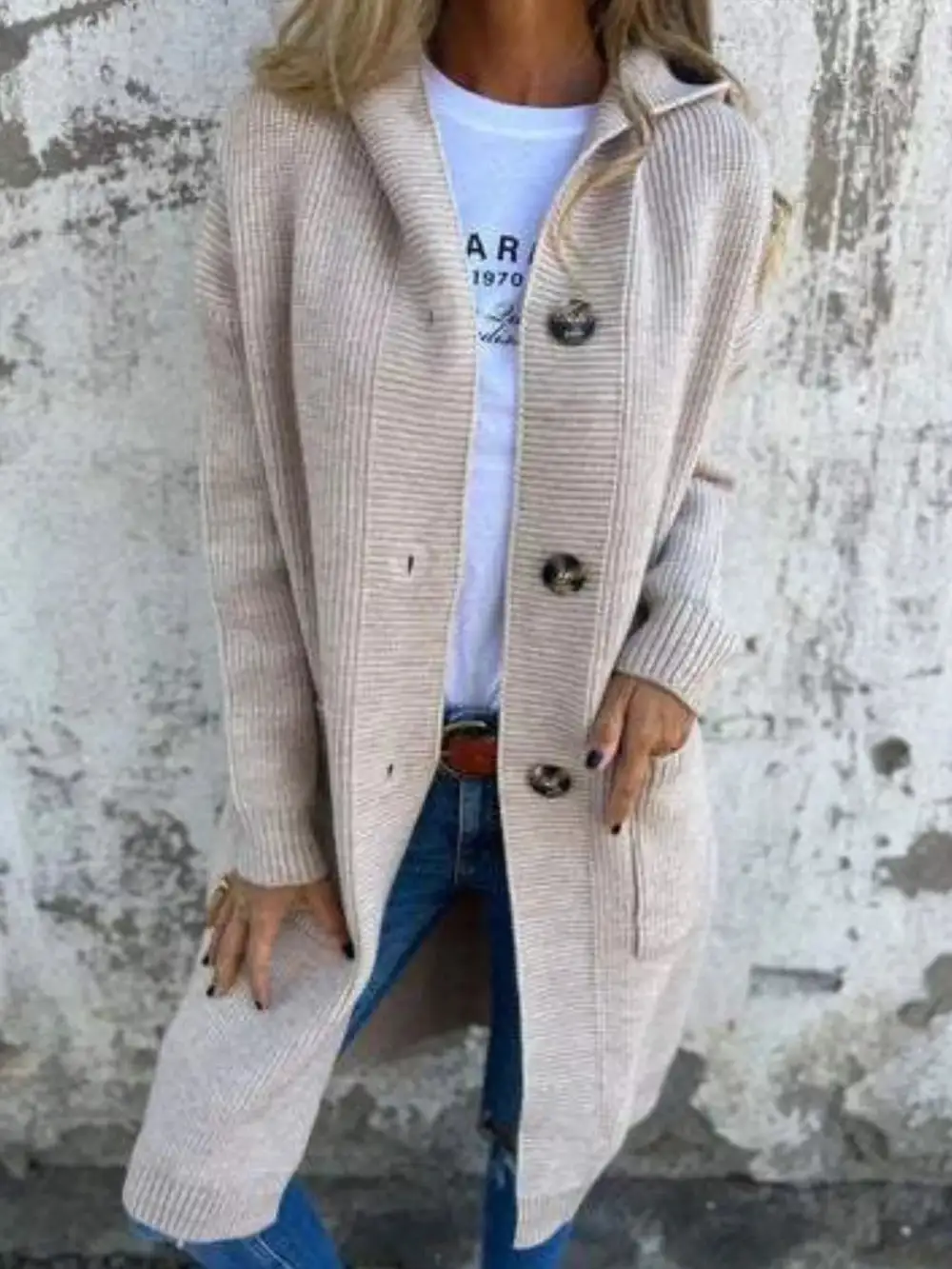 Full Size Button Down Hooded Cardigan Plus Size