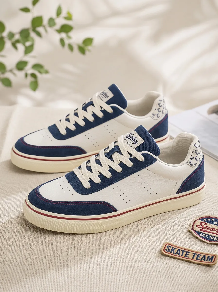 Men's Weekend Casual Retro Colorblock Patterned Minimal Skate Shoes