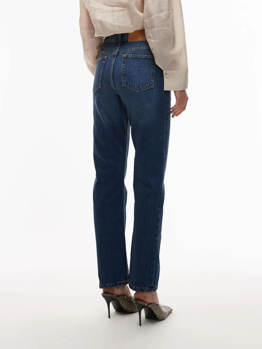 Slim-Fit Straight-Leg Denim Pants