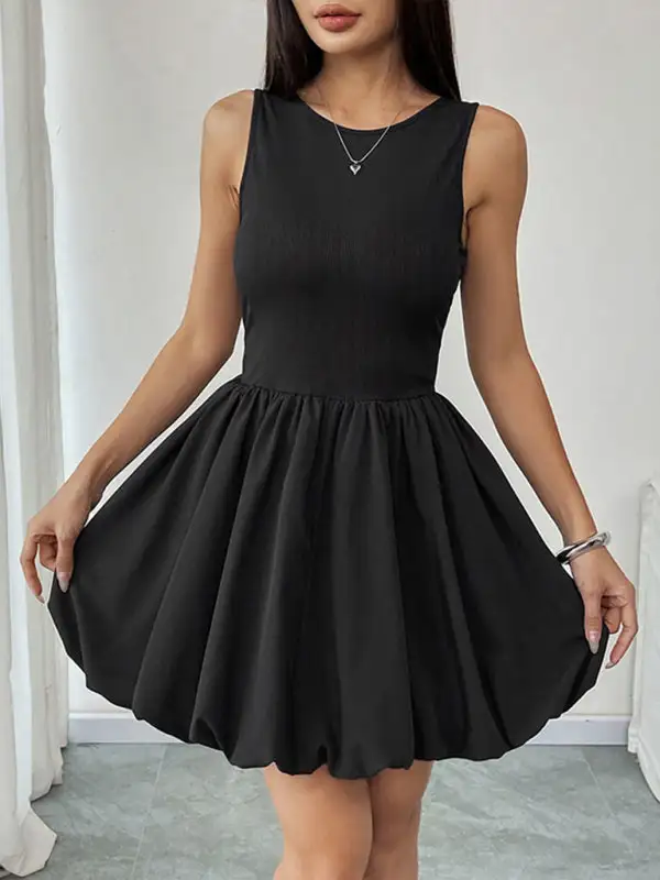 Round Neck Collared Dress
