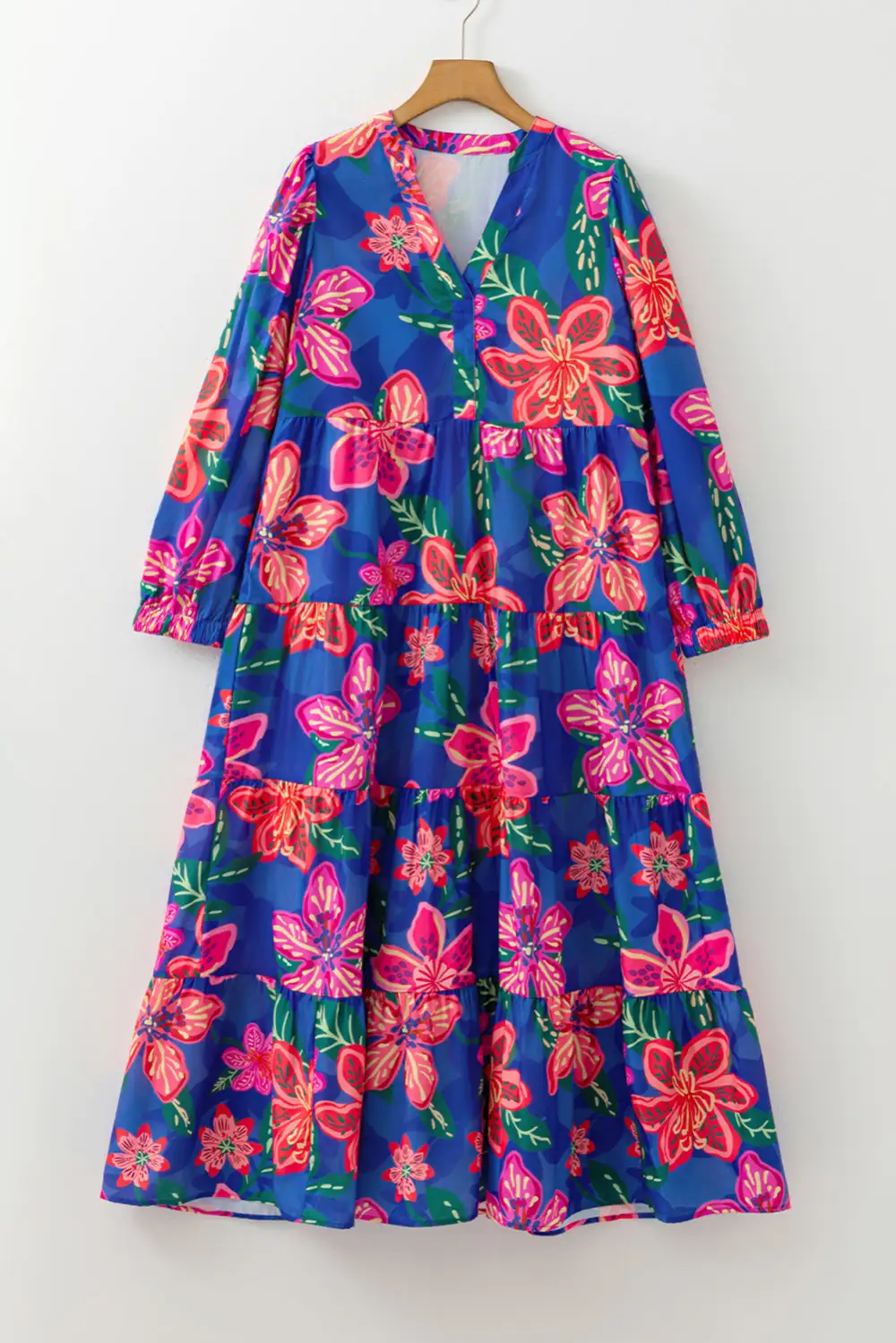 Soft Touch Floral Printed V Neck Dress