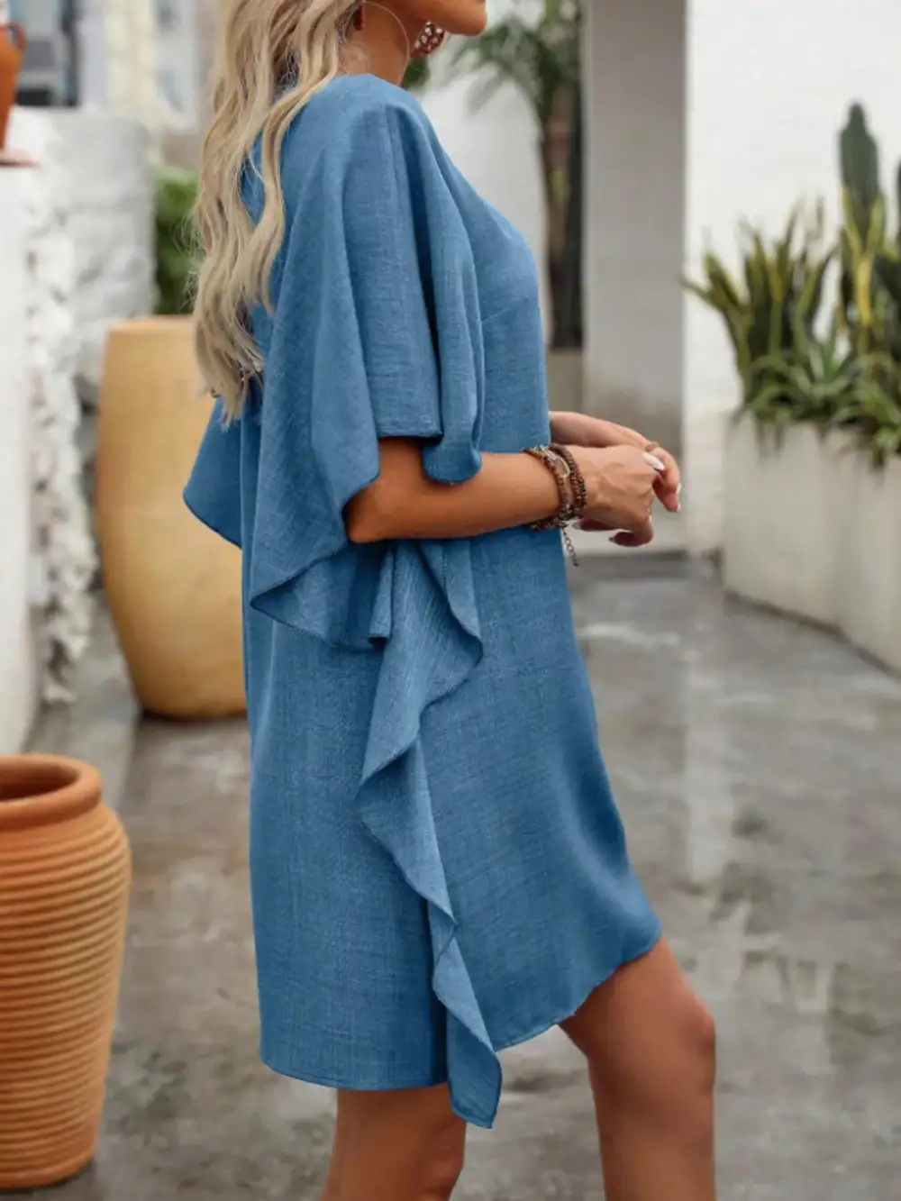 V Neck Mini Dress