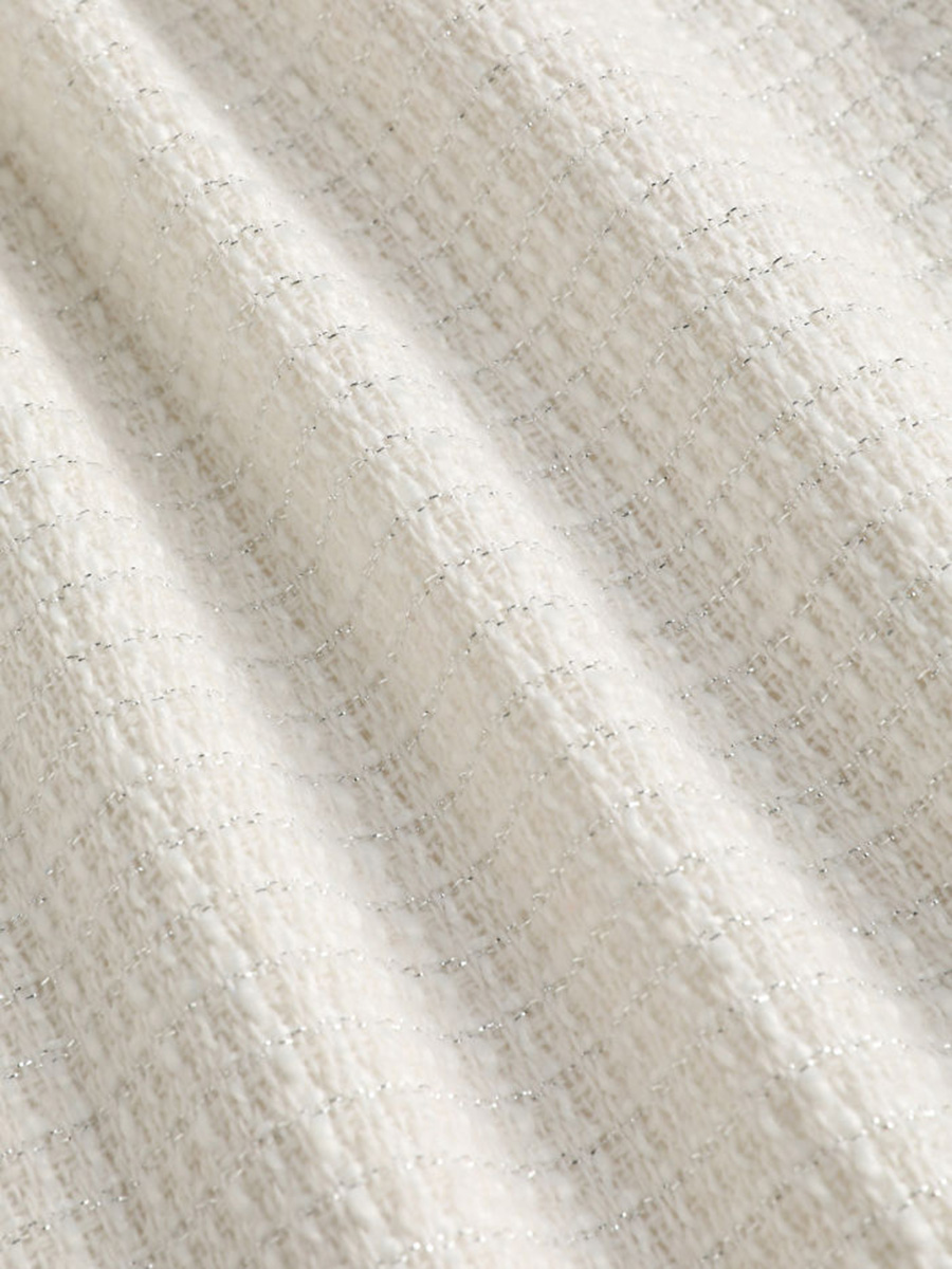 Tweed U-Neckline Solid Mini Dress