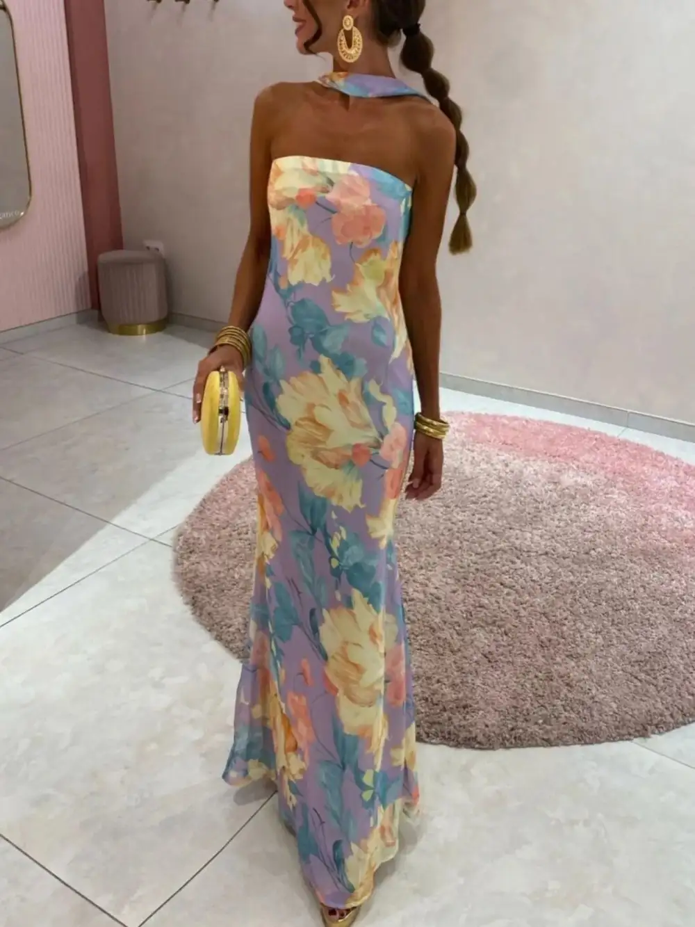 Smooth Finish Printed Maxi Dress