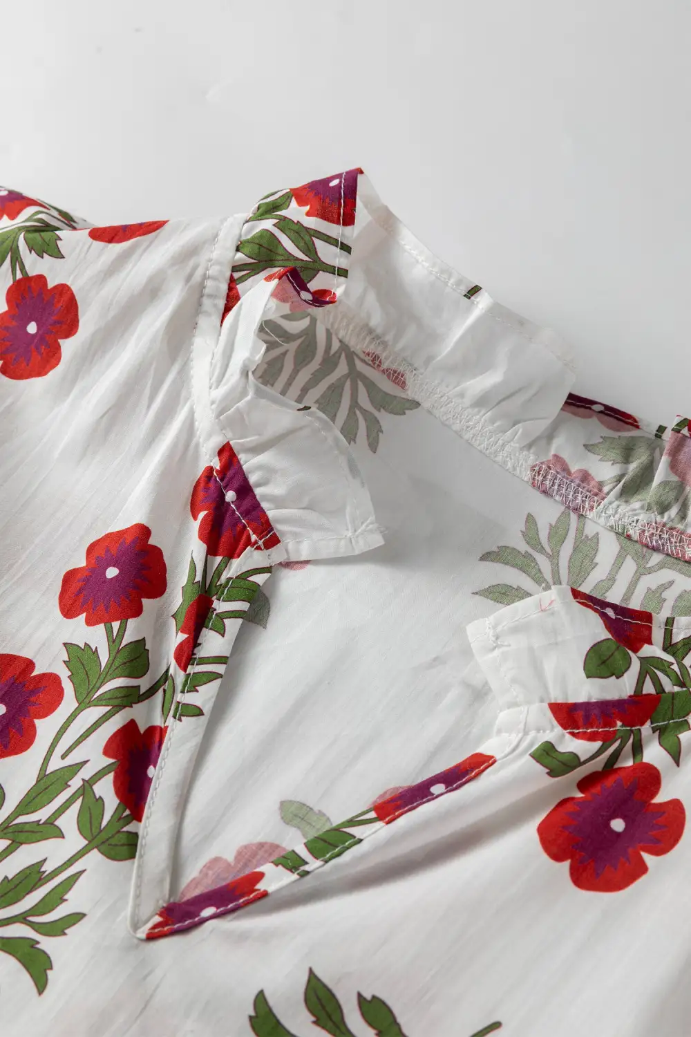 Wearable Cut Floral Printed V Neck Mini Dress