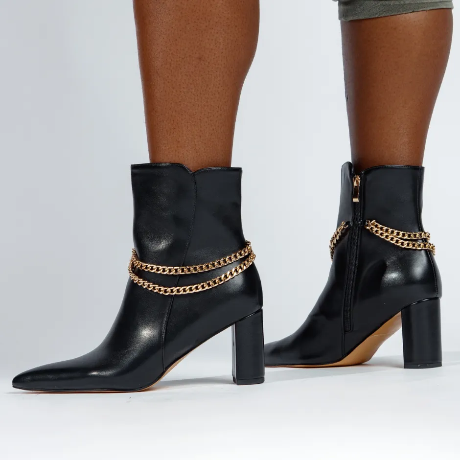 Faux Leather Ankle Boots