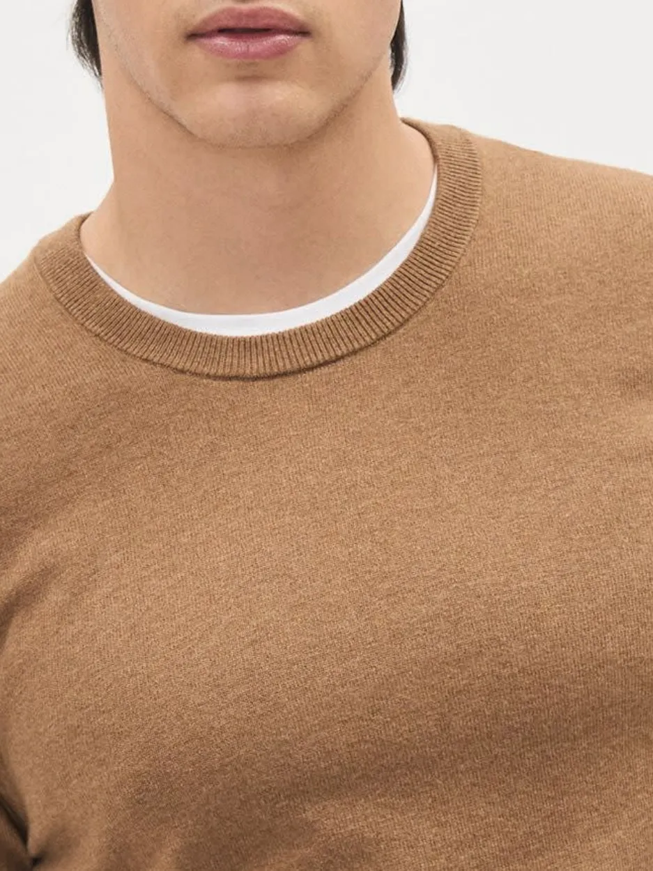 Caramel Brown Crew Neck Long Sleeve Sweater