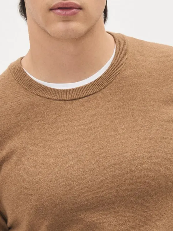 Caramel Brown Crew Neck Long Sleeve Sweater