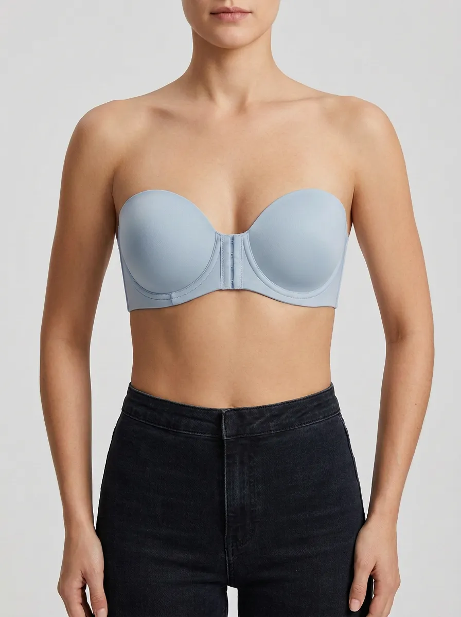 Women's Bandeau-Style Underwire Front-Closure Strapless Bra