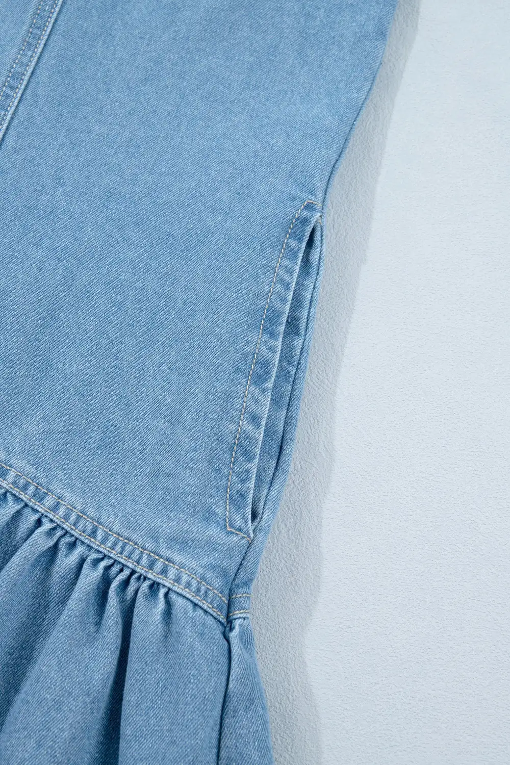 Patchwork Denim Button Front Dress Casual