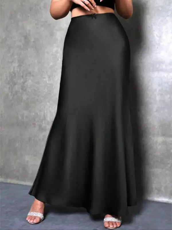 High Waist Satin Maxi Skirt