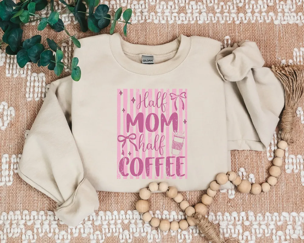 Mom Coffee Graphic Crewneck Sweatshirt