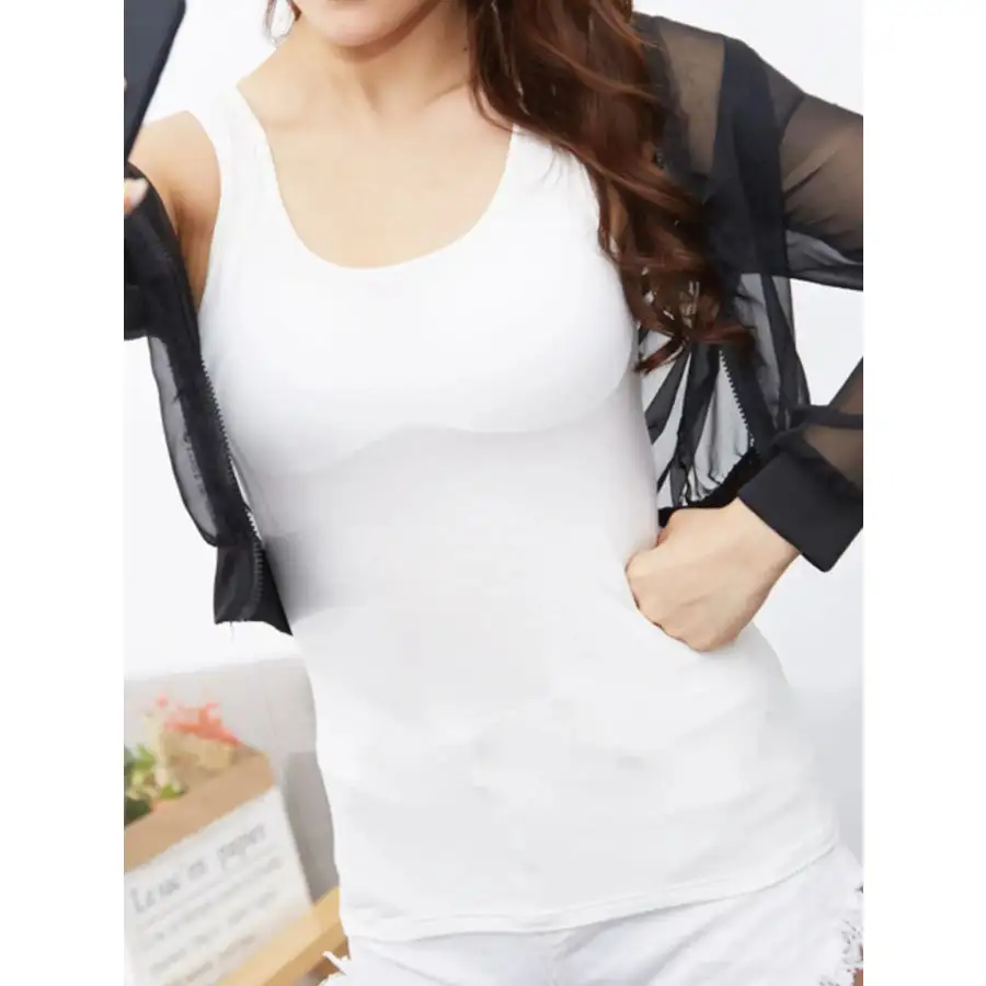 Full Size Scoop Neck Wide Strap Tank