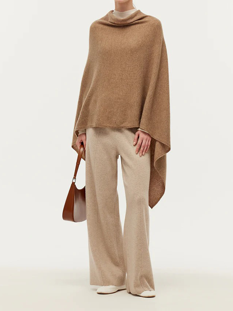 Cashmere Pullover Poncho Sweater