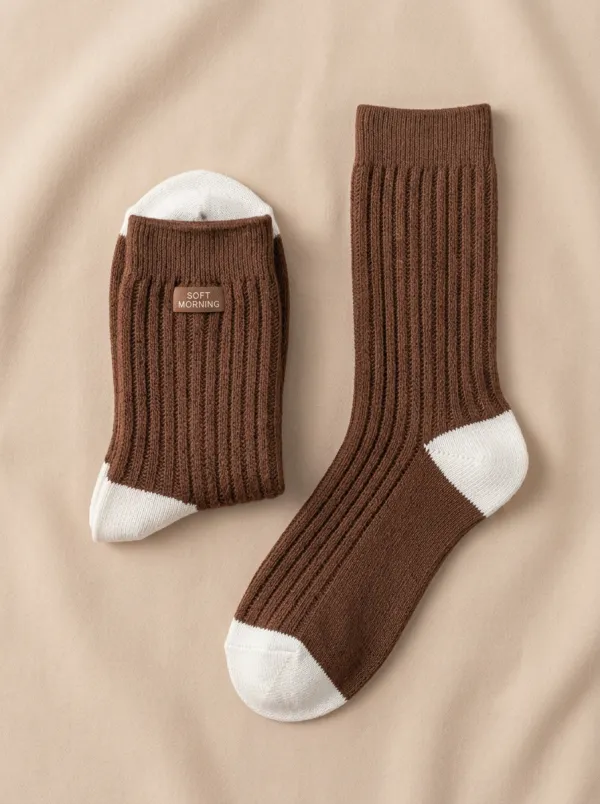 Modern Ribbed Casual Socks