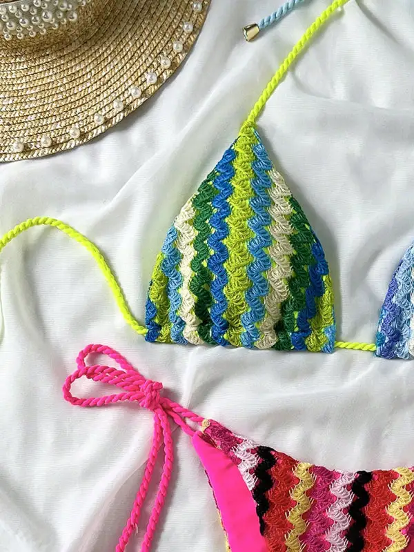 Knitted String Bikini Swim Set
