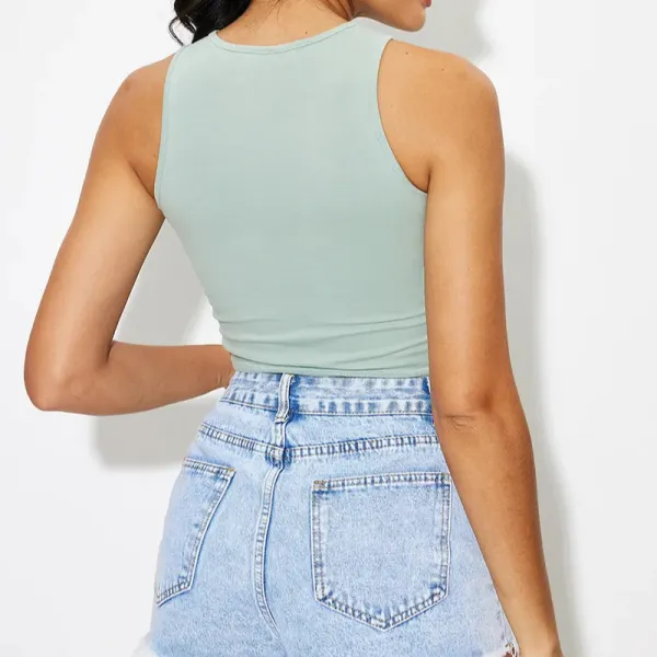 Round Neck Cropped Tank