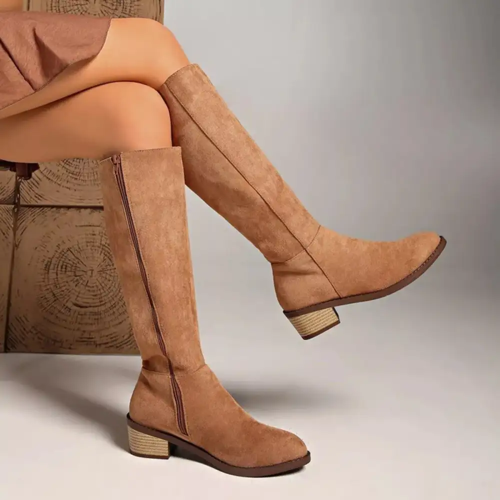 Refined Knee High Block Heel Boots