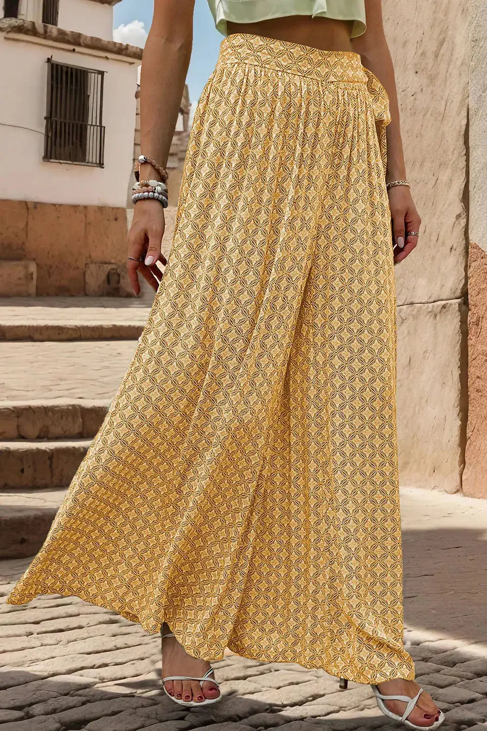 Soft Tie Waist Tie Detail Pants