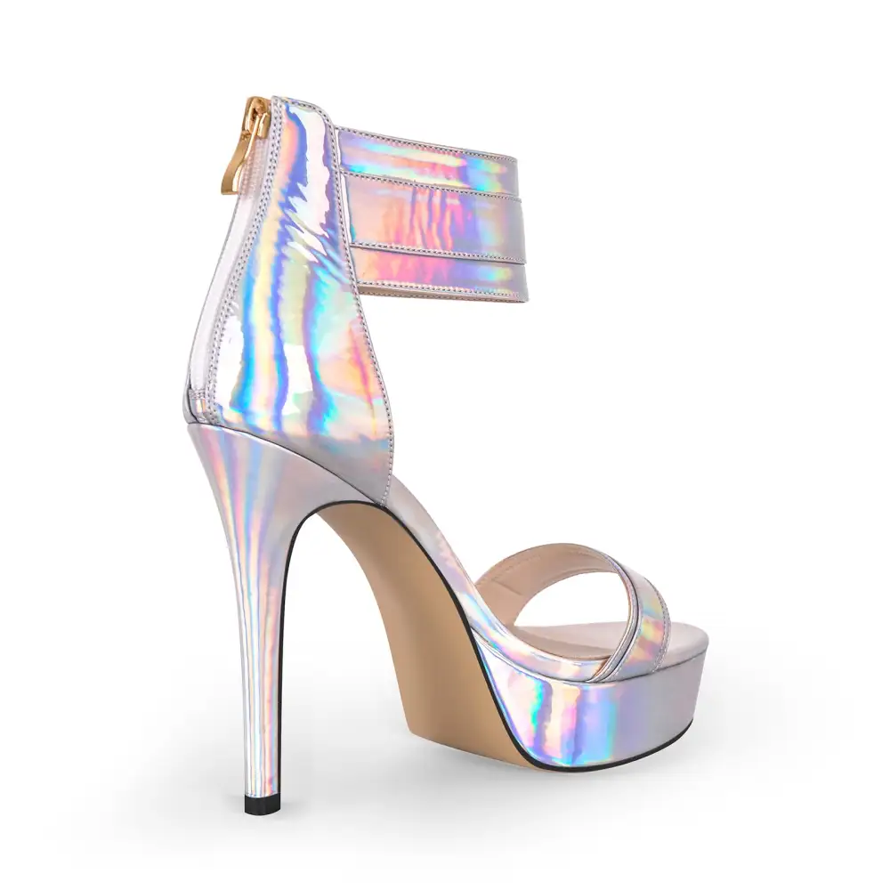 Platform Round Open Toe Ankle Strap Sandals