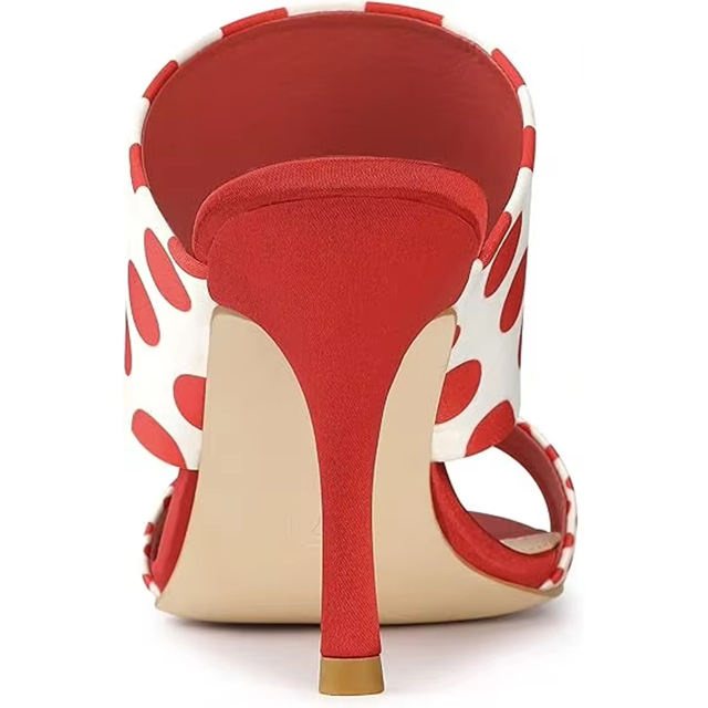 Rosalia Satin Red Stiletto Sandals