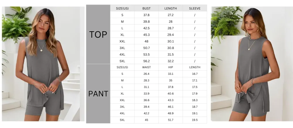 Women's 2 Piece Sets Summer Matching Lounge Shorts Set