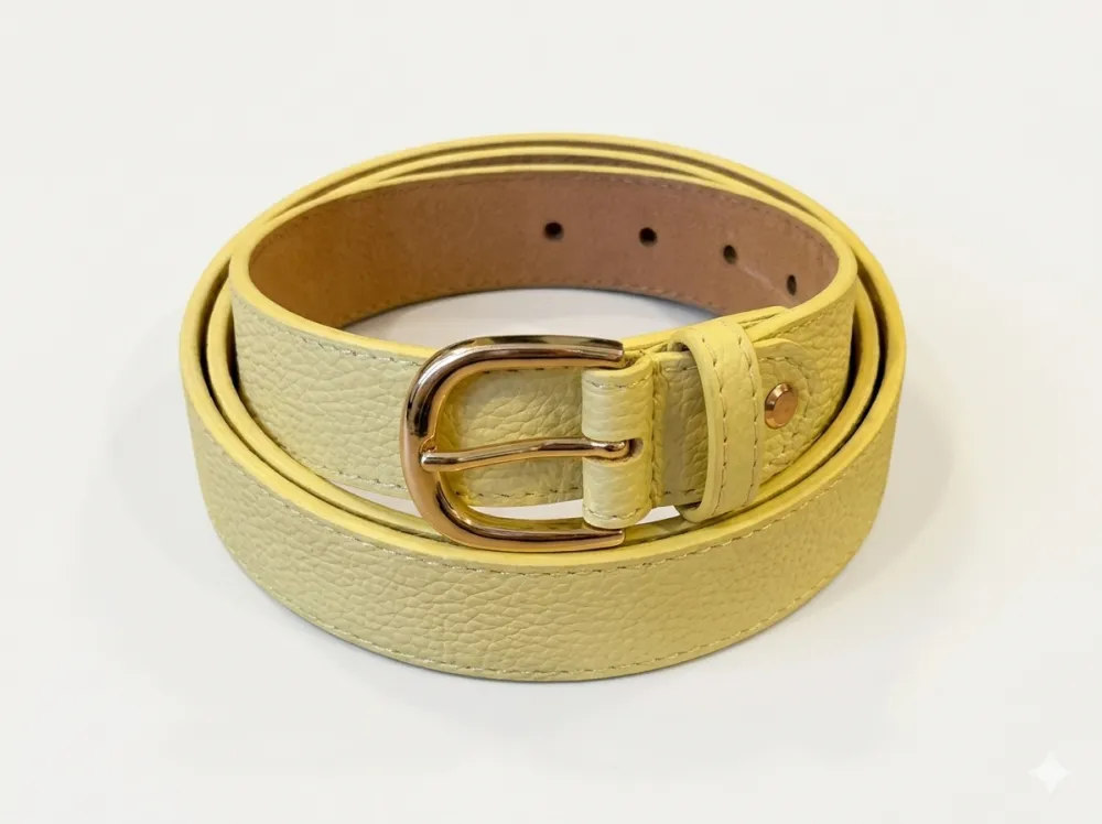 Refined Leather Buckle Belt