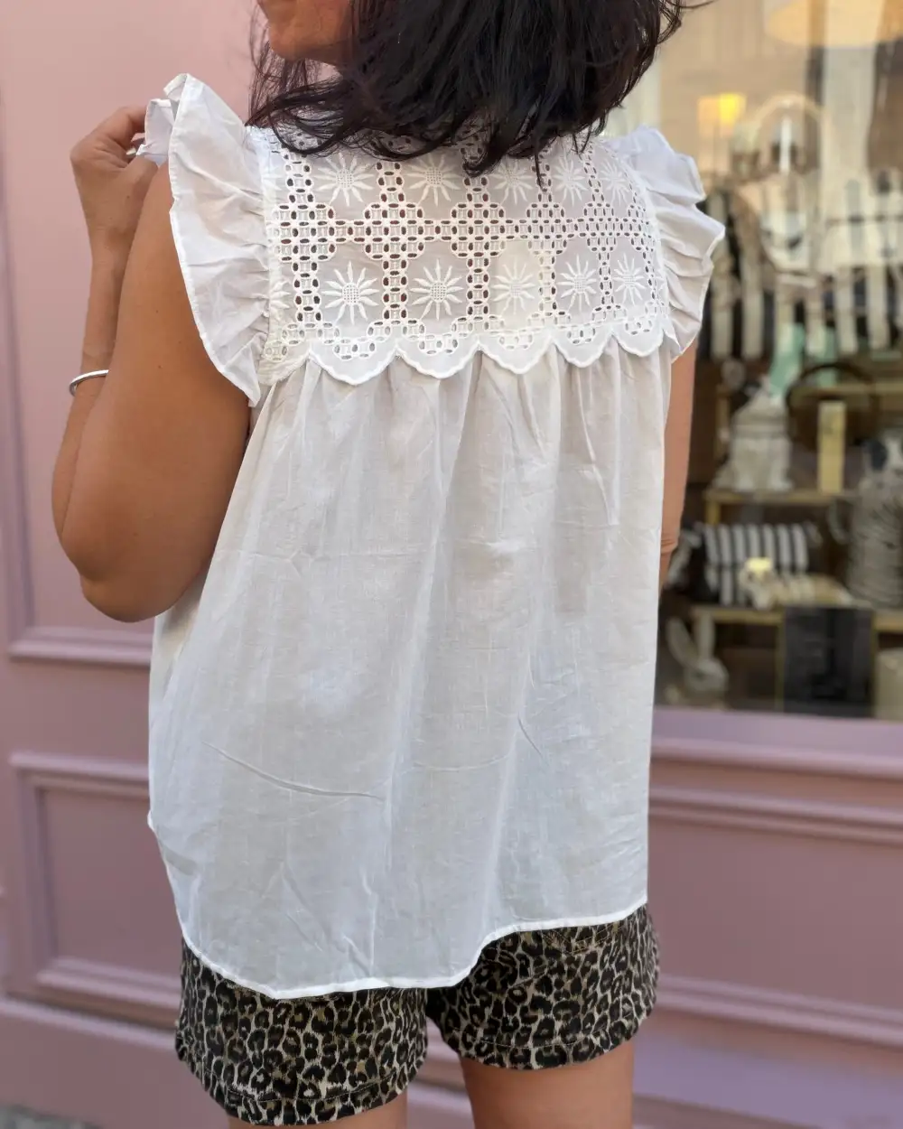 Refined Cotton Embroidered Blouse