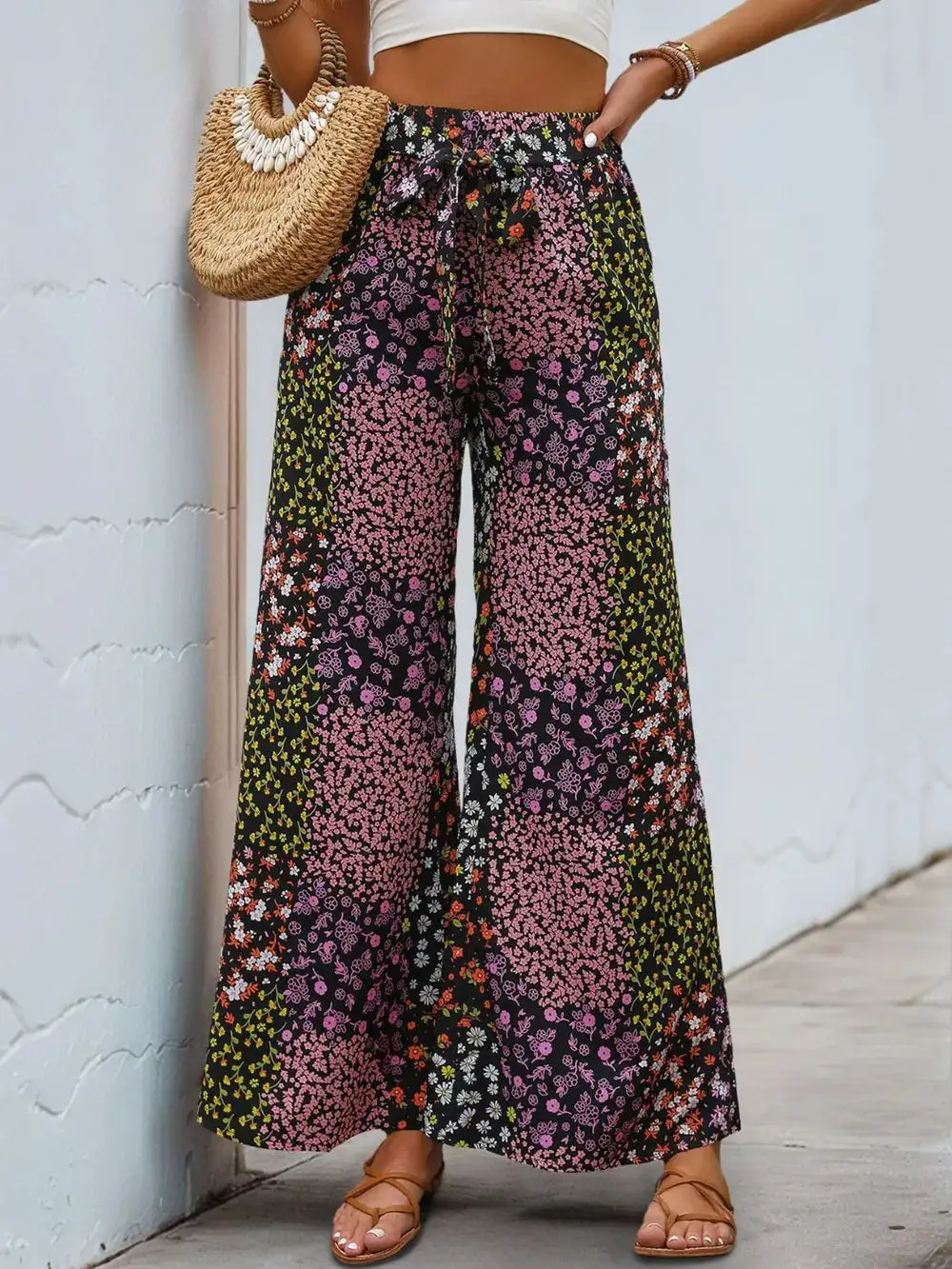 Casual High Waist Wide Leg Pants
