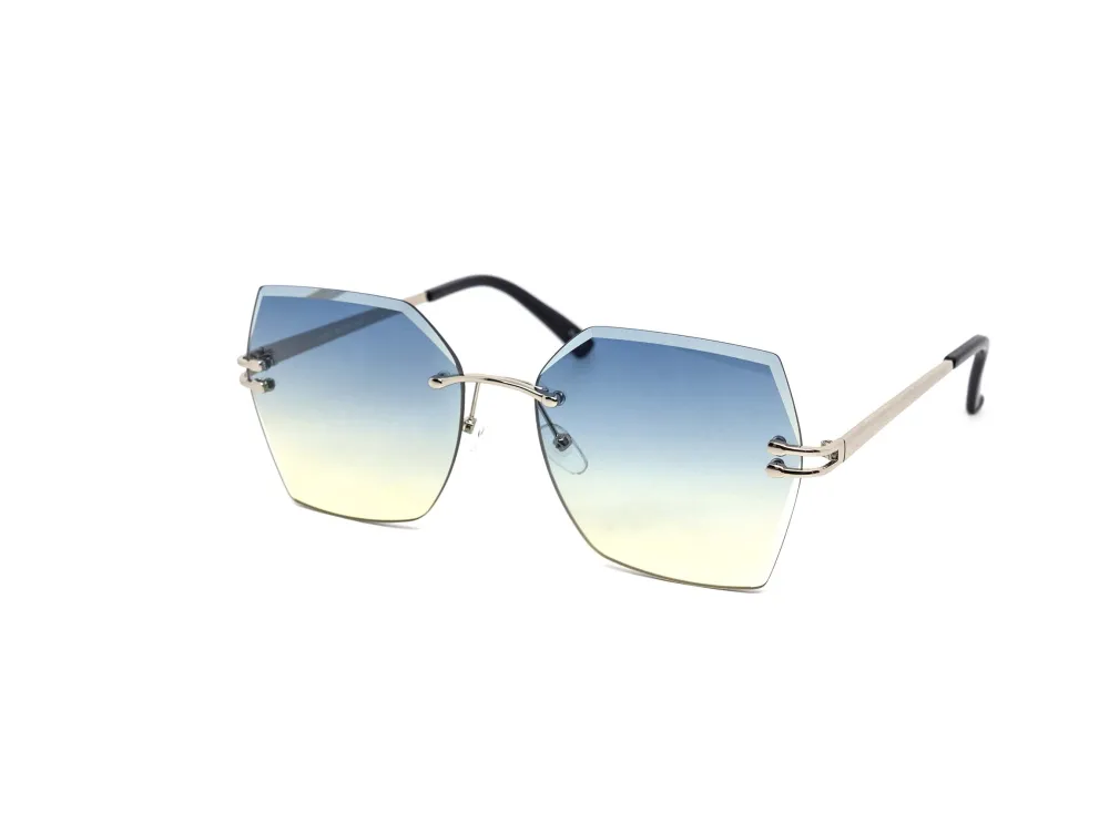 12-Pack Rimless Metal Gradient Sunglasses