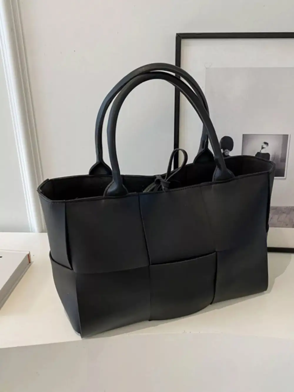 Woven Leather Tote Bag