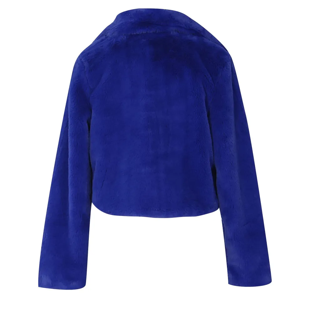 Z1-Blue Faux Fur Coat Women with Hood Cropped Bubble Coats Fleece Short Warm Jackets Plus Size Winter Coats for Women