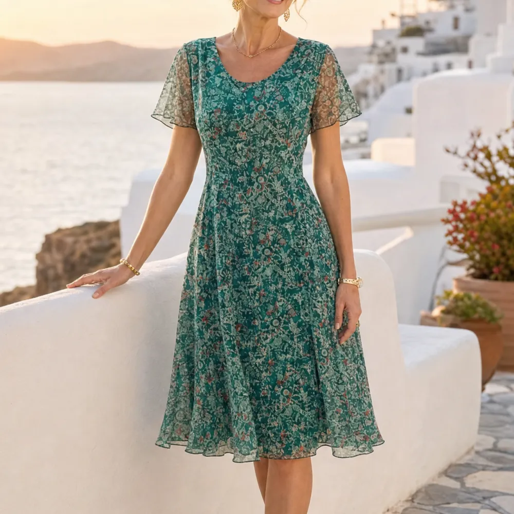 Flutter Sleeve Midi Dress