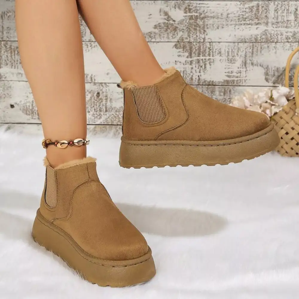 Round Toe Platform Ankle Boots