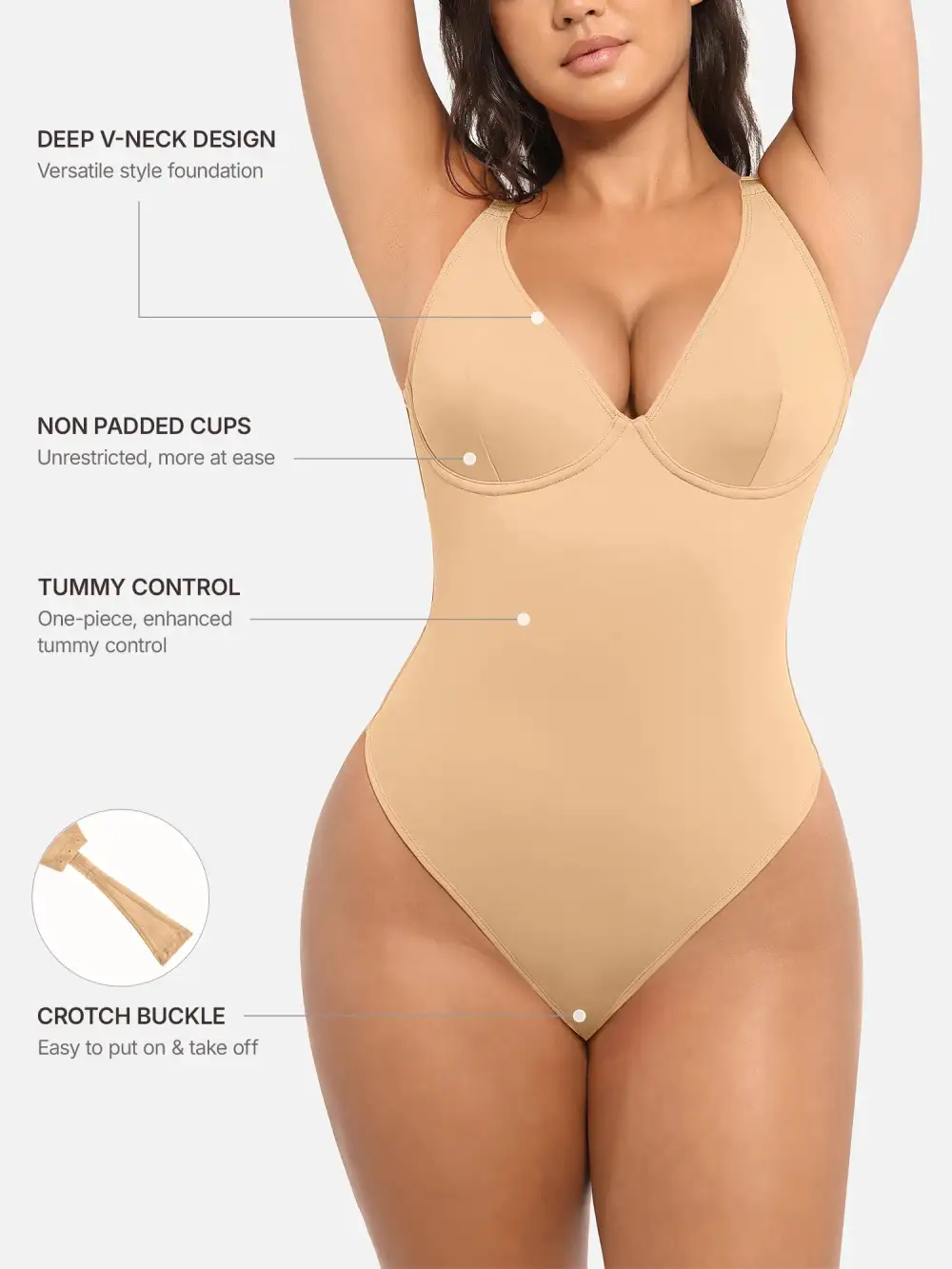 Plunge Supportive Shaping Bodysuit