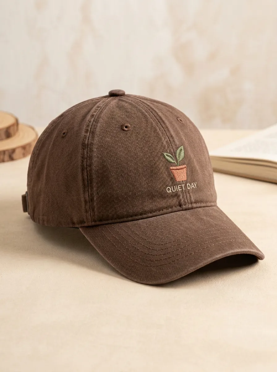 Modern Plant-Lover Quiet-Day Embroidered Unisex Baseball Cap